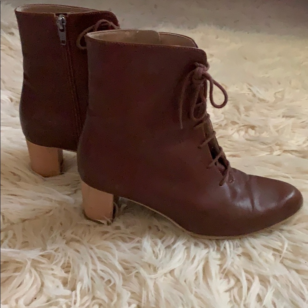 Luxury vegan leather lace up boots